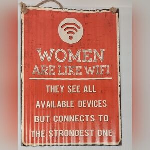 Women Are Like WiFi Corrugated Metal Tin Sign 11x15.75 New